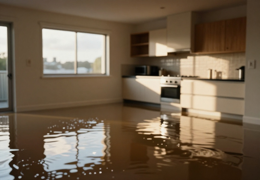 Flooded basement in Eastgardens before water extraction